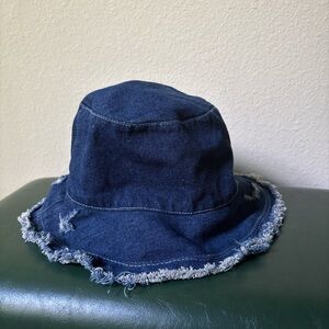 Frayed Denim Bucket Hat